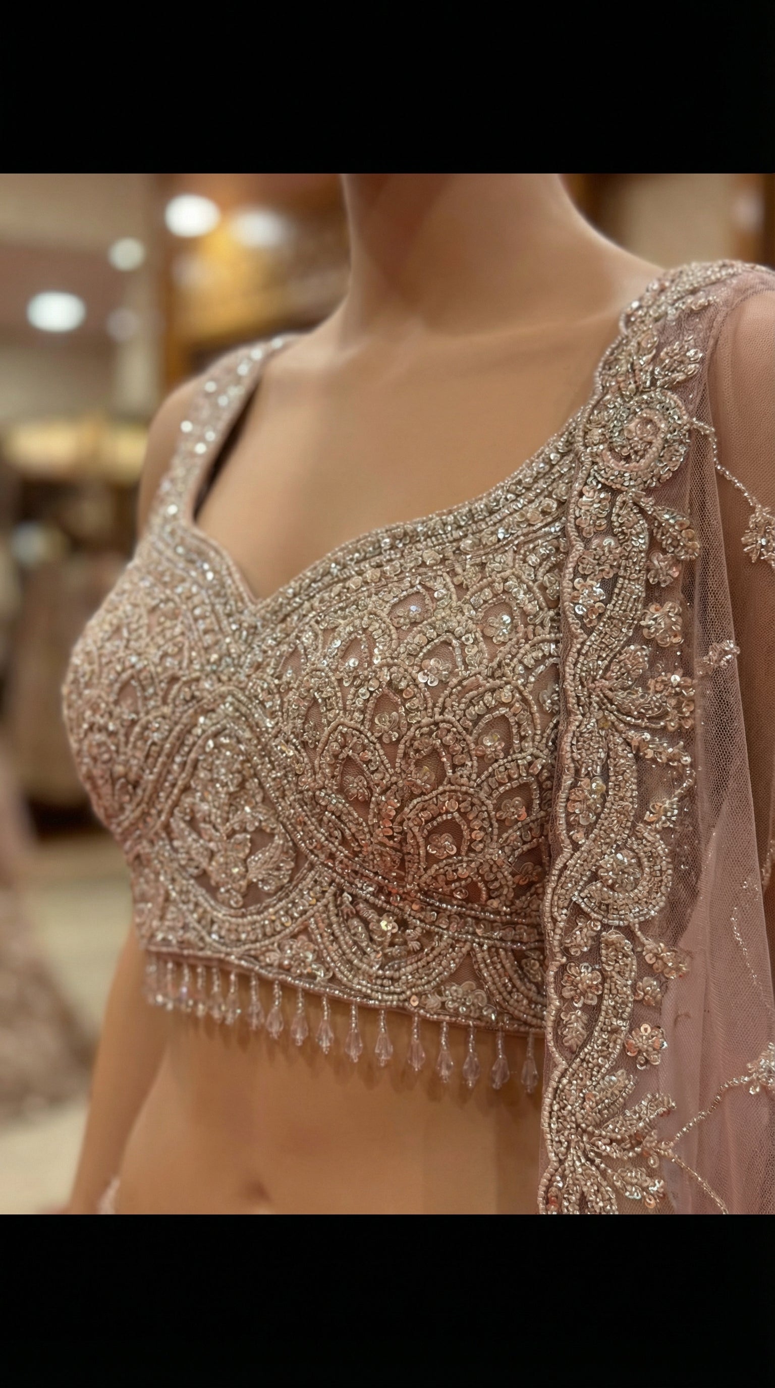 Champagne/Blush Lehenga