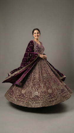 The Imperial Plum Zardosi Gown.