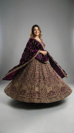 The Imperial Plum Zardosi Gown.