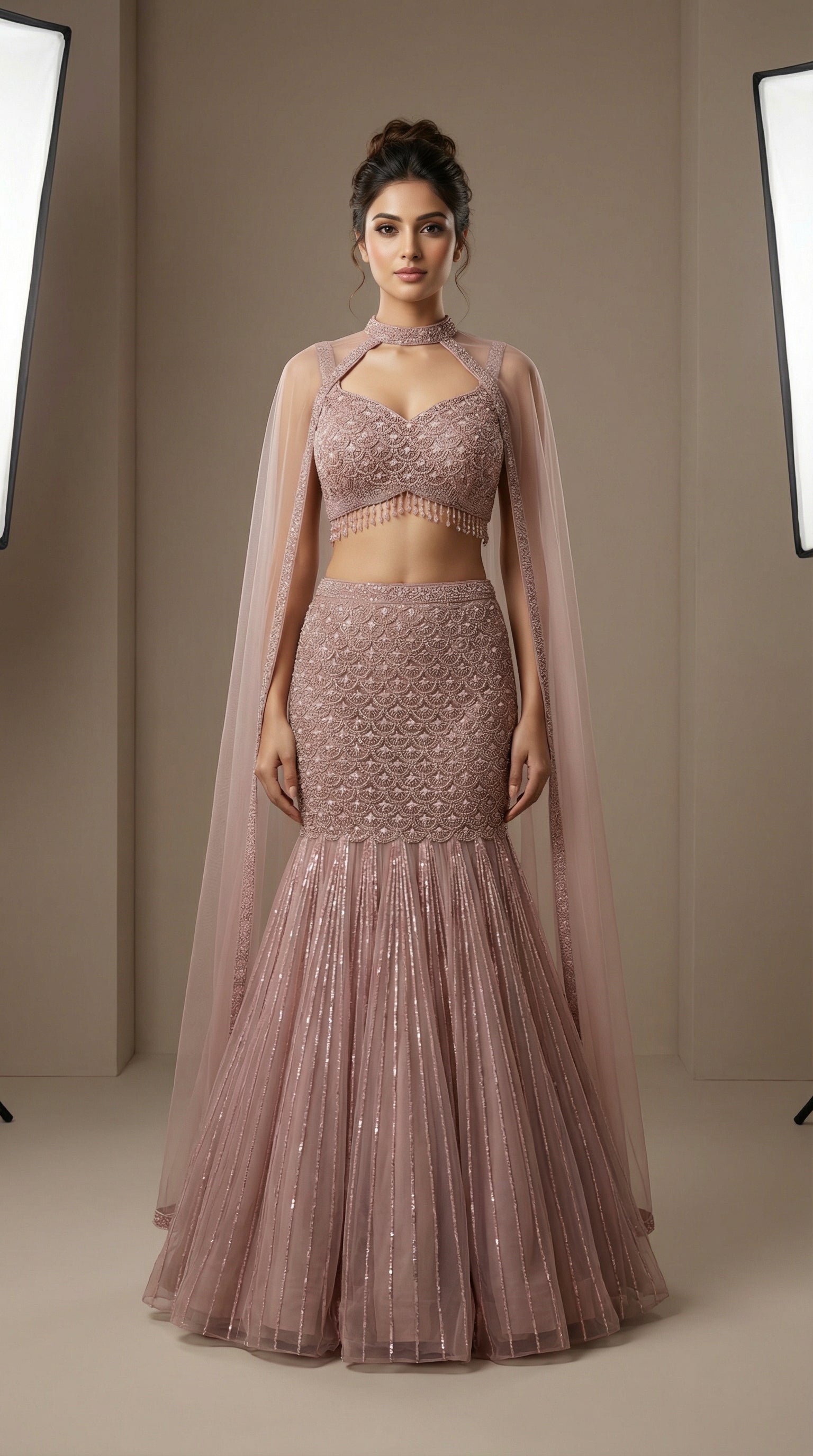 The Dusty Rose Scallop Mermaid Ensemble
