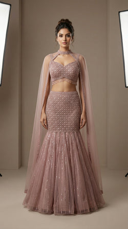 The Dusty Rose Scallop Mermaid Ensemble