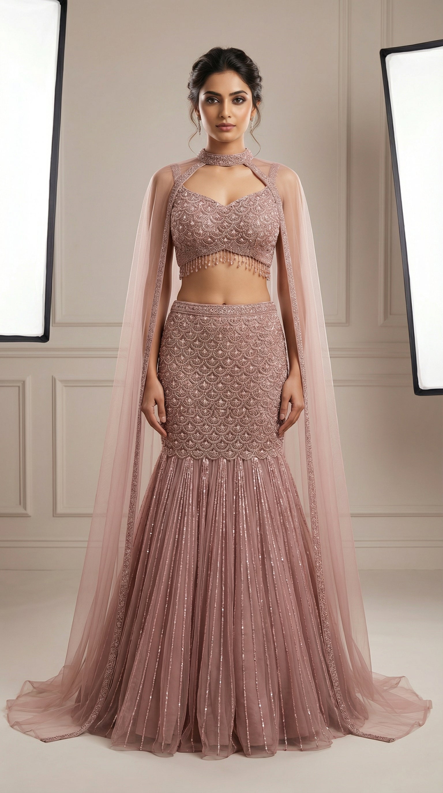 The Dusty Rose Scallop Mermaid Ensemble