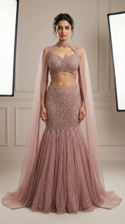 The Dusty Rose Scallop Mermaid Ensemble