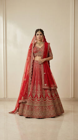 The Sultana Heritage Red Lehenga.