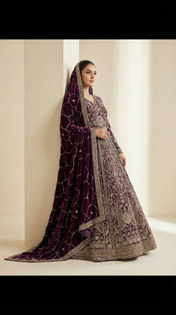 The Imperial Plum Zardosi Gown.