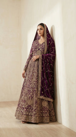 The Imperial Plum Zardosi Gown.