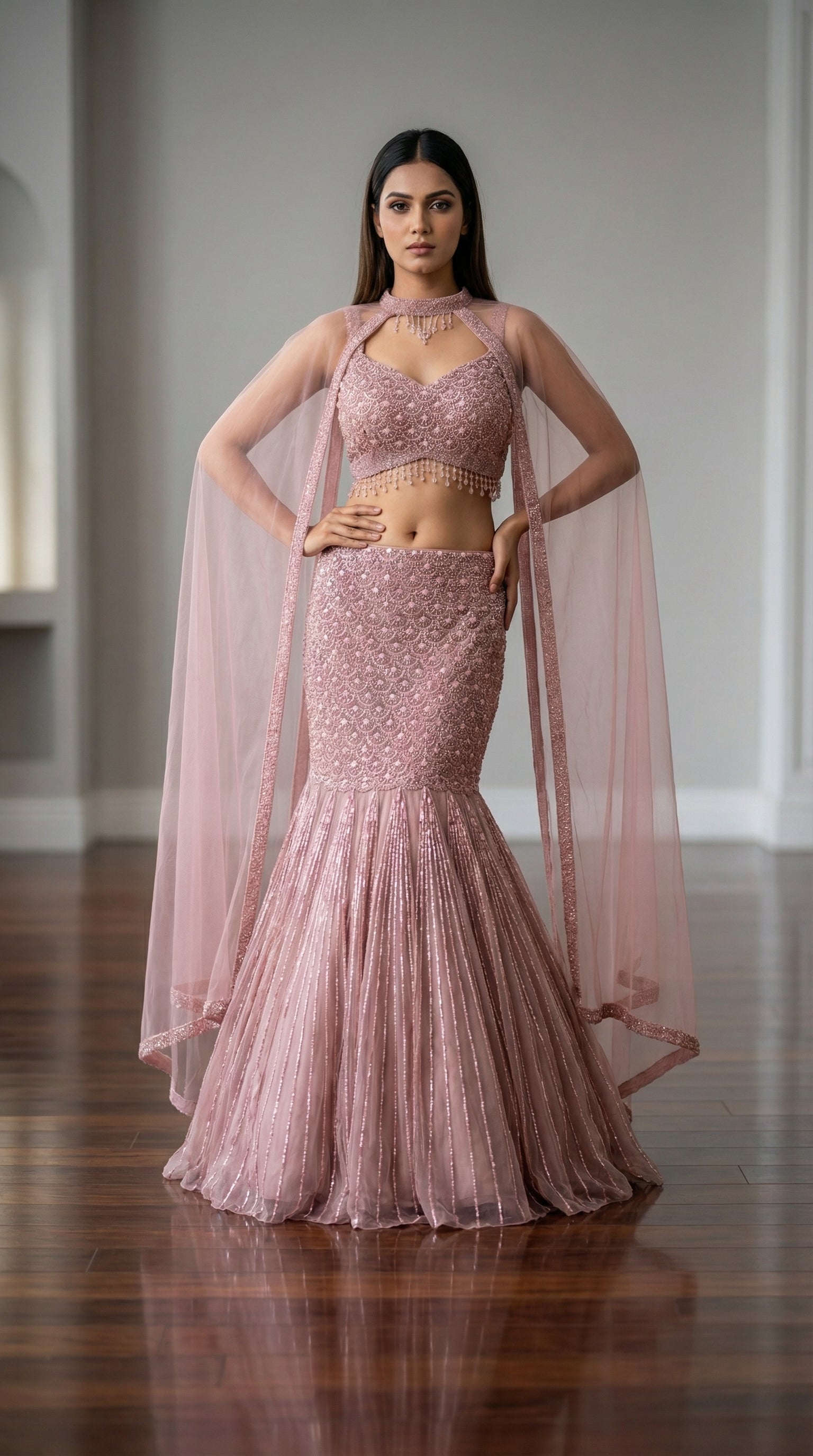 The Dusty Rose Scallop Mermaid Ensemble