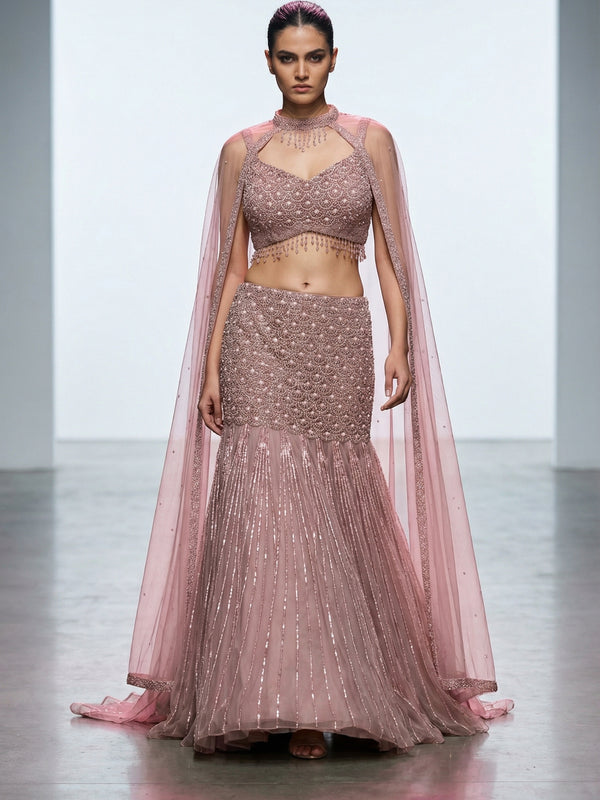 The Dusty Rose Scallop Mermaid Ensemble