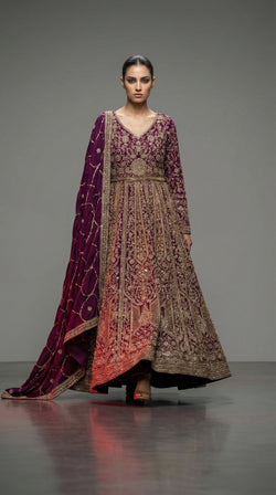 The Imperial Plum Zardosi Gown.