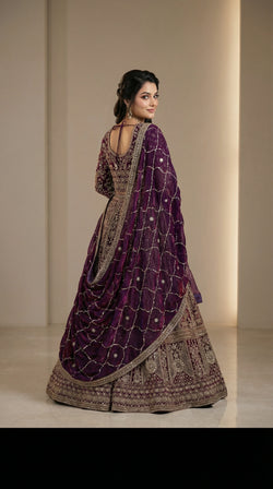 The Imperial Plum Zardosi Gown.