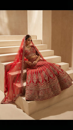 The Sultana Heritage Red Lehenga.