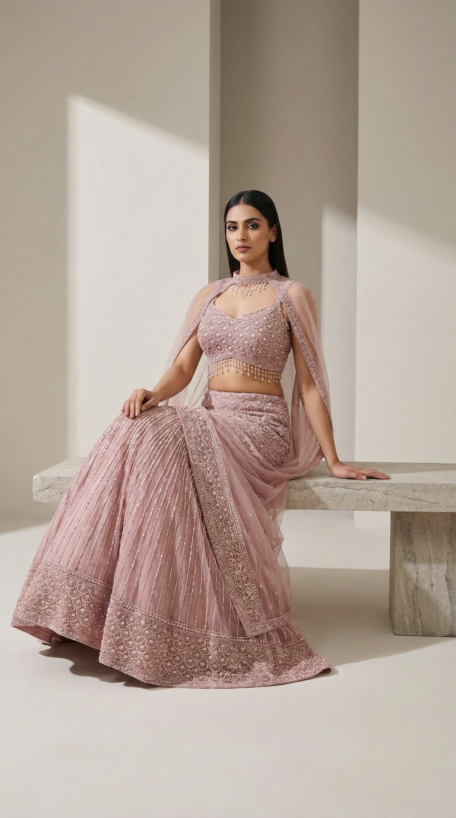 The Dusty Rose Scallop Mermaid Ensemble