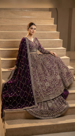 The Imperial Plum Zardosi Gown.
