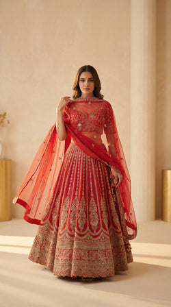The Sultana Heritage Red Lehenga.