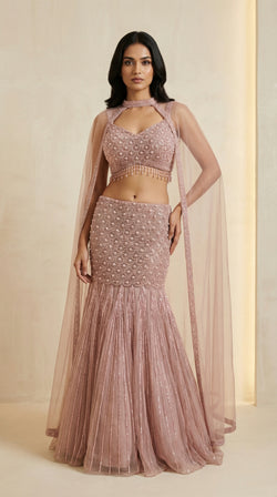 The Dusty Rose Scallop Mermaid Ensemble