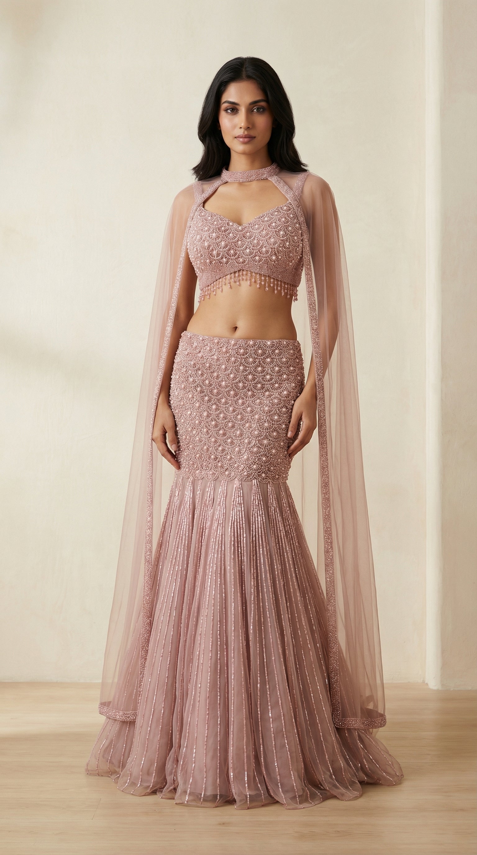 The Dusty Rose Scallop Mermaid Ensemble