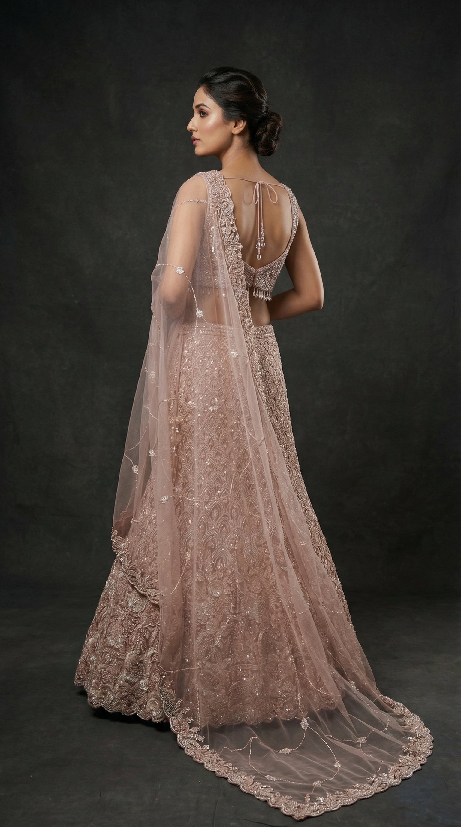 Champagne/Blush Lehenga