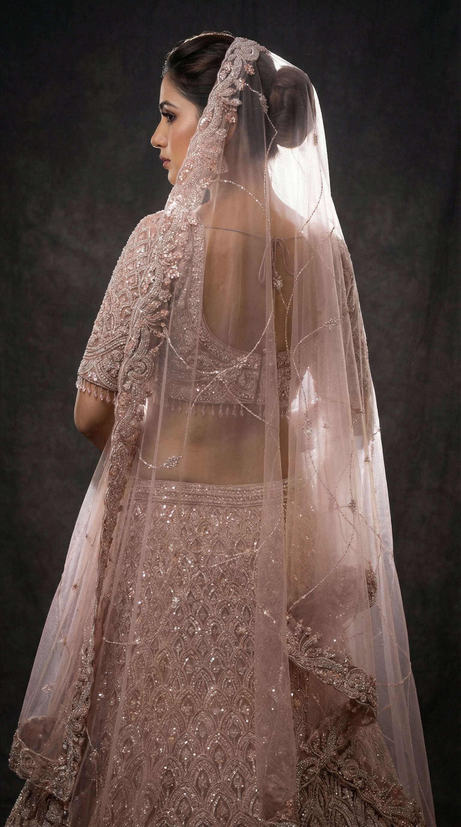 Champagne/Blush Lehenga