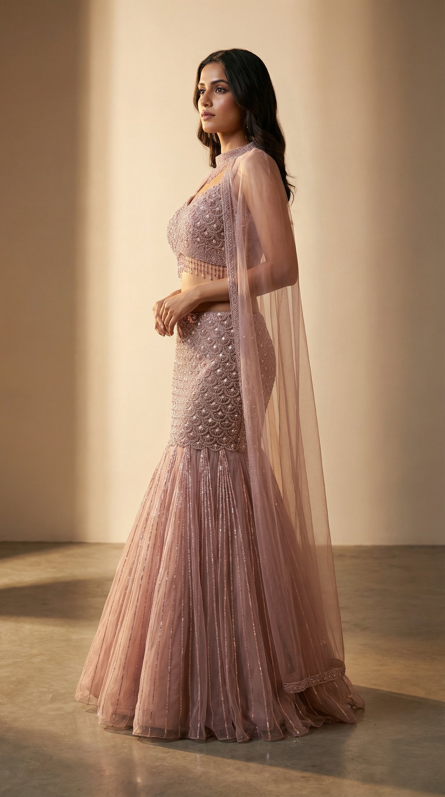 The Dusty Rose Scallop Mermaid Ensemble
