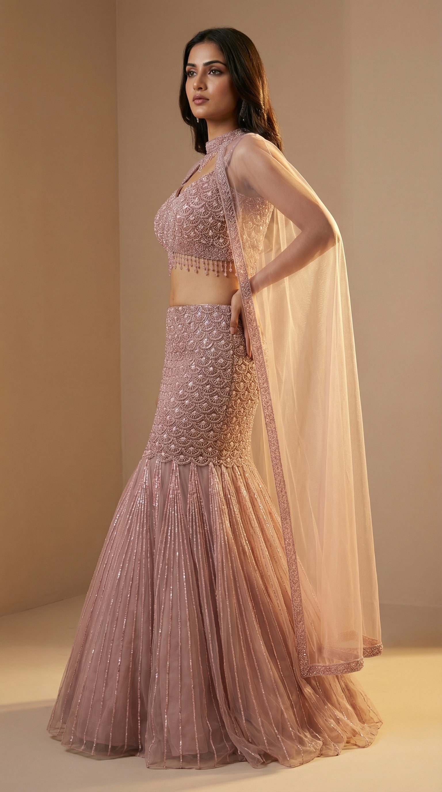 The Dusty Rose Scallop Mermaid Ensemble