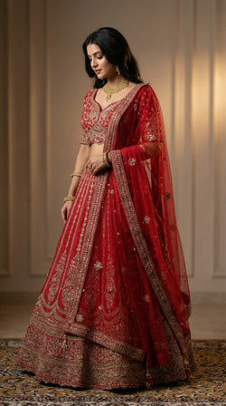 The Sultana Heritage Red Lehenga.