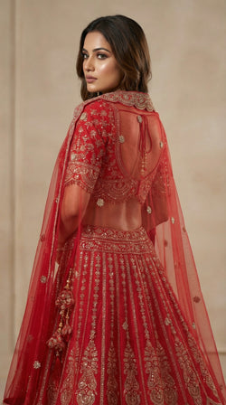 The Sultana Heritage Red Lehenga.