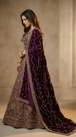 The Imperial Plum Zardosi Gown.