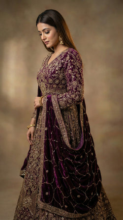 The Imperial Plum Zardosi Gown.