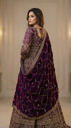 The Imperial Plum Zardosi Gown.