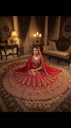 The Sultana Heritage Red Lehenga.