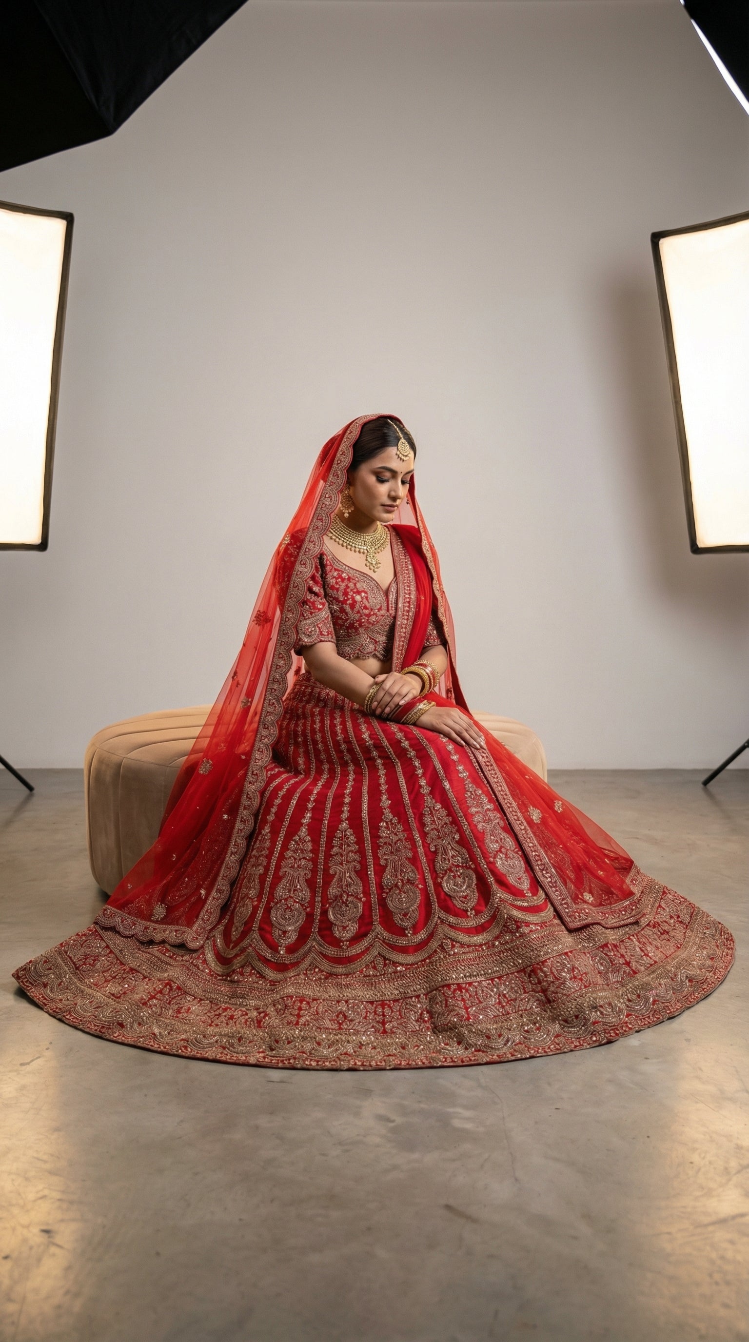 The Sultana Heritage Red Lehenga.