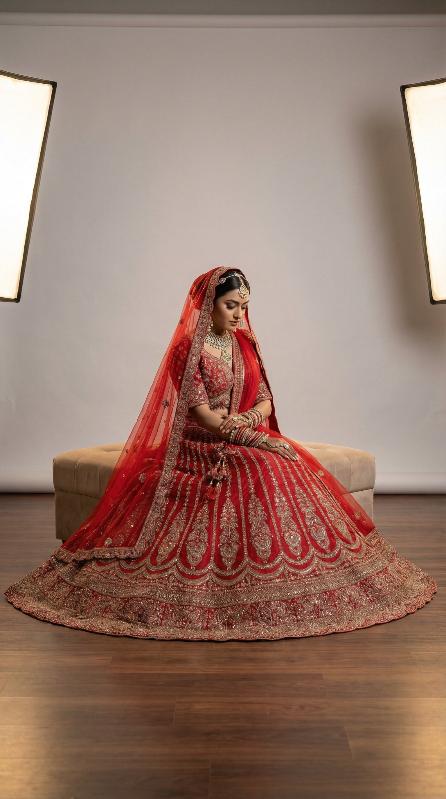 The Sultana Heritage Red Lehenga.