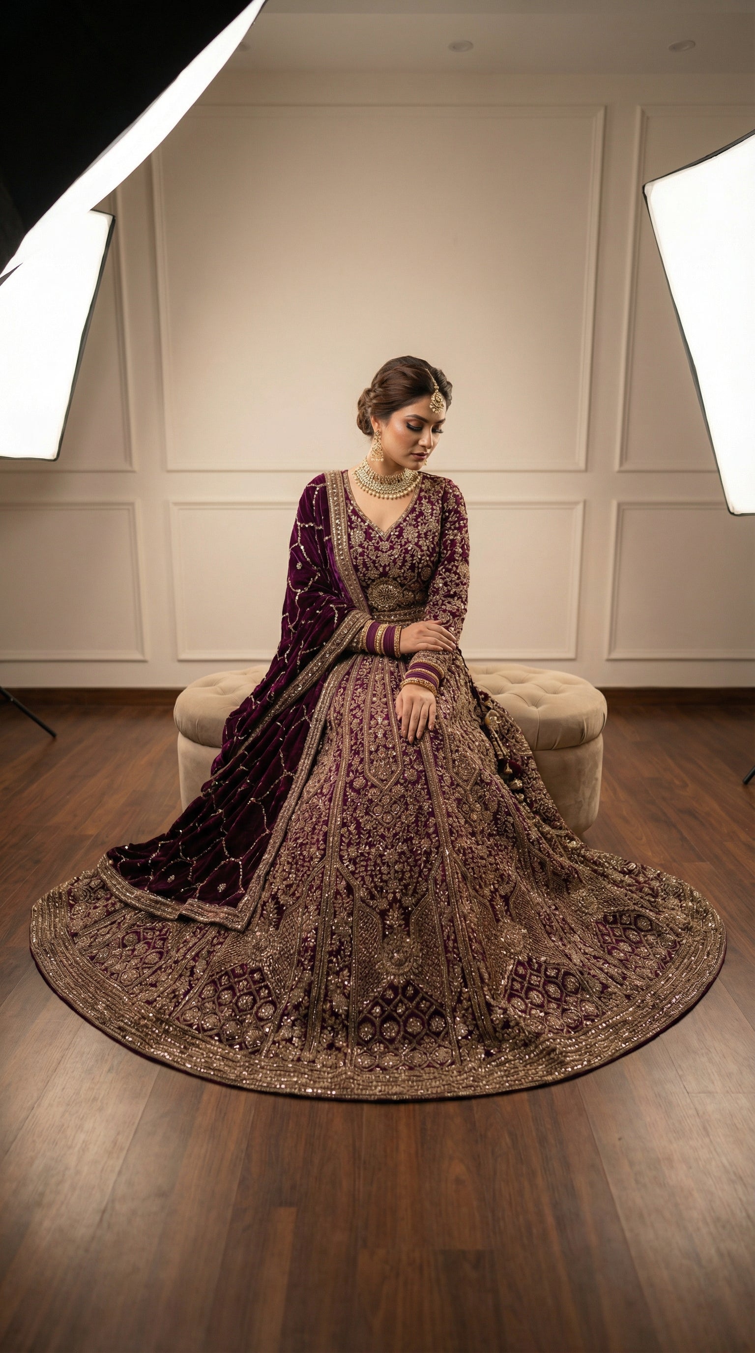 The Imperial Plum Zardosi Gown.