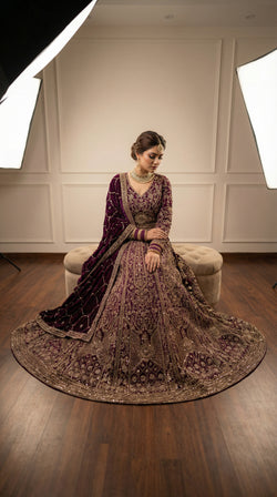 The Imperial Plum Zardosi Gown.