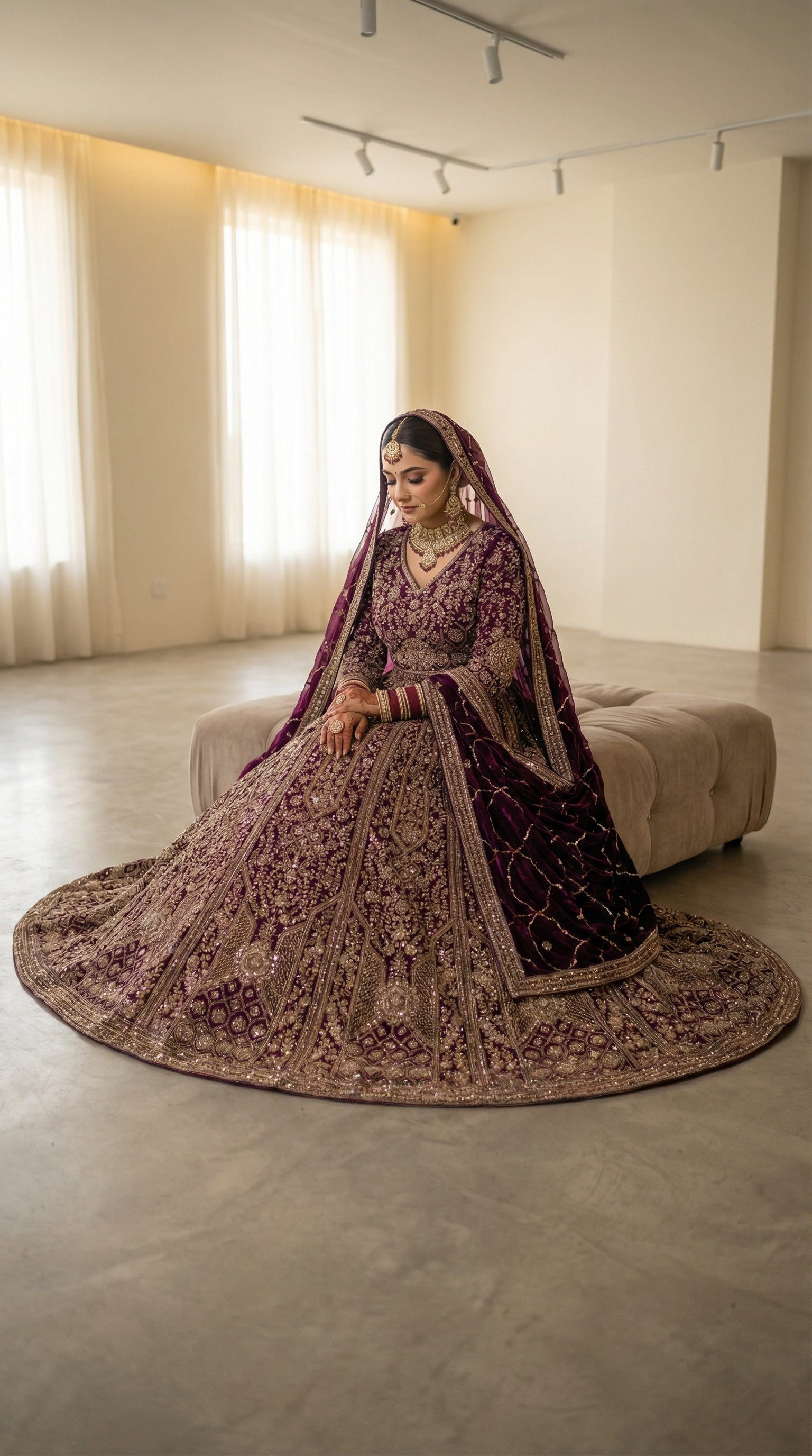 The Imperial Plum Zardosi Gown.