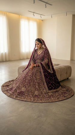 The Imperial Plum Zardosi Gown.
