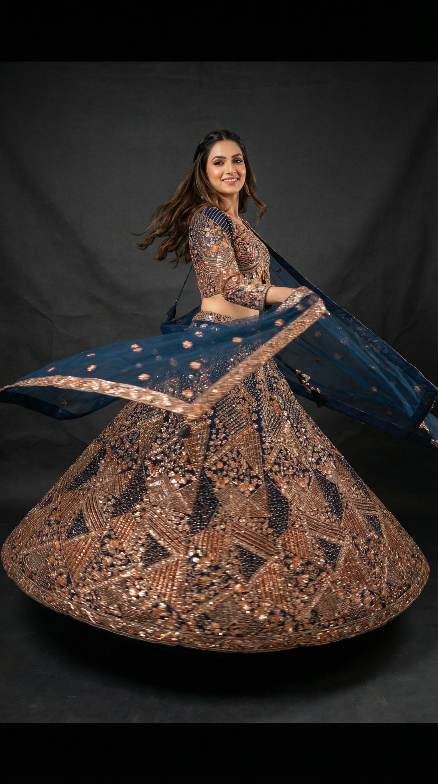 Midnight Blue Lehenga