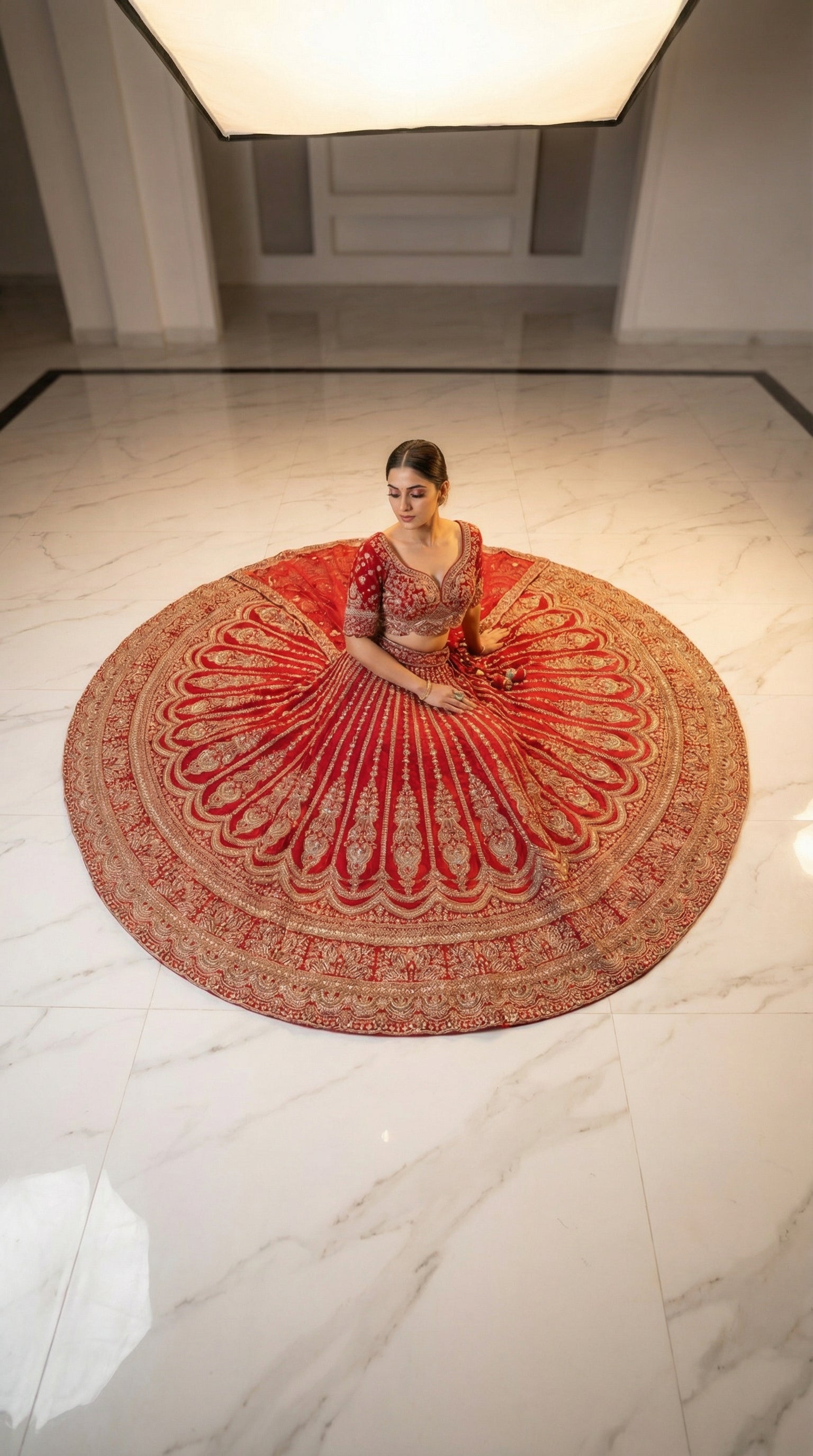 The Sultana Heritage Red Lehenga.