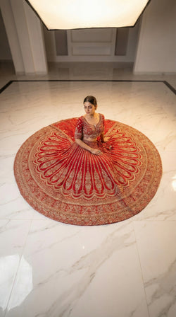 The Sultana Heritage Red Lehenga.
