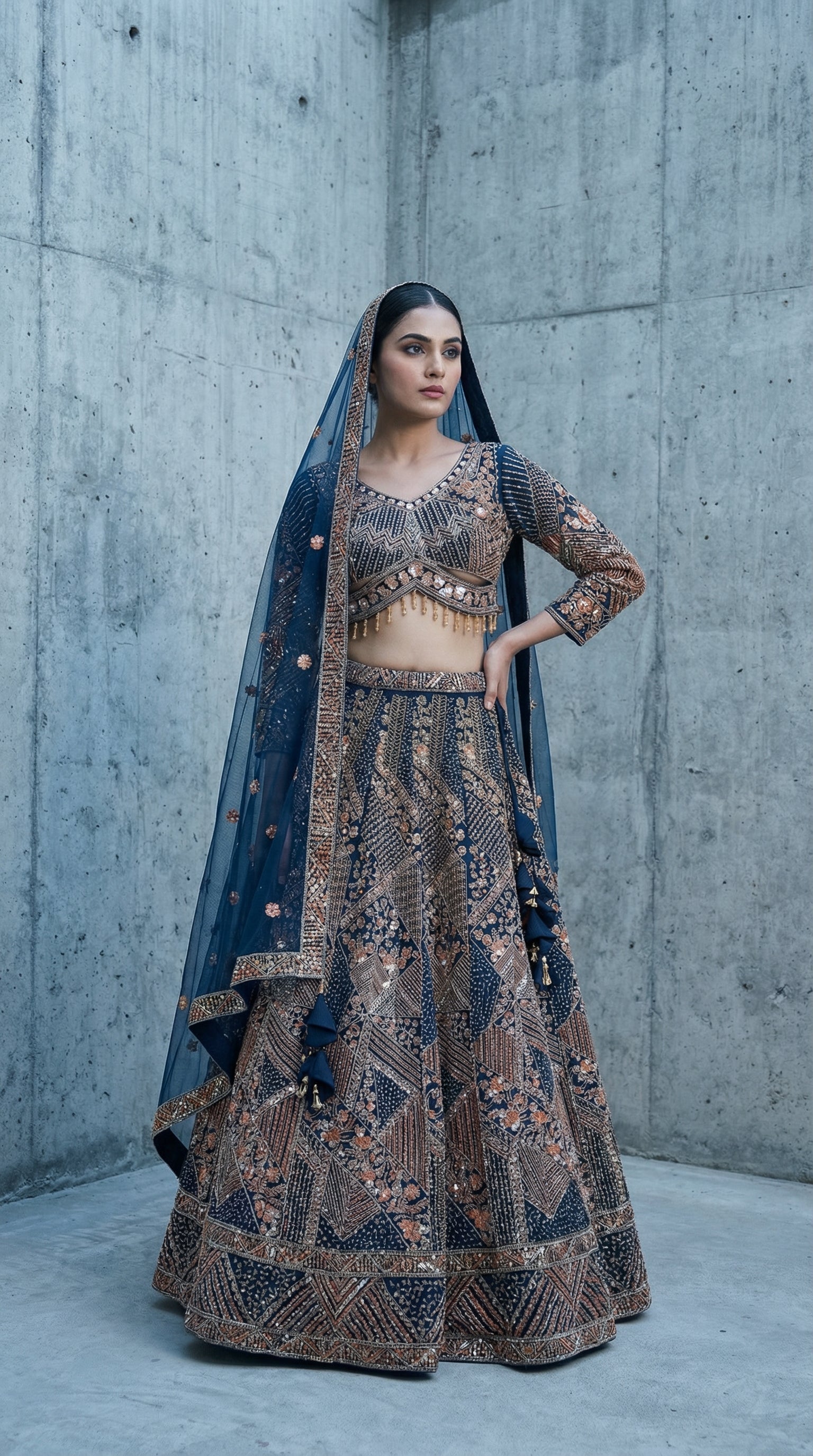 Midnight Blue Lehenga