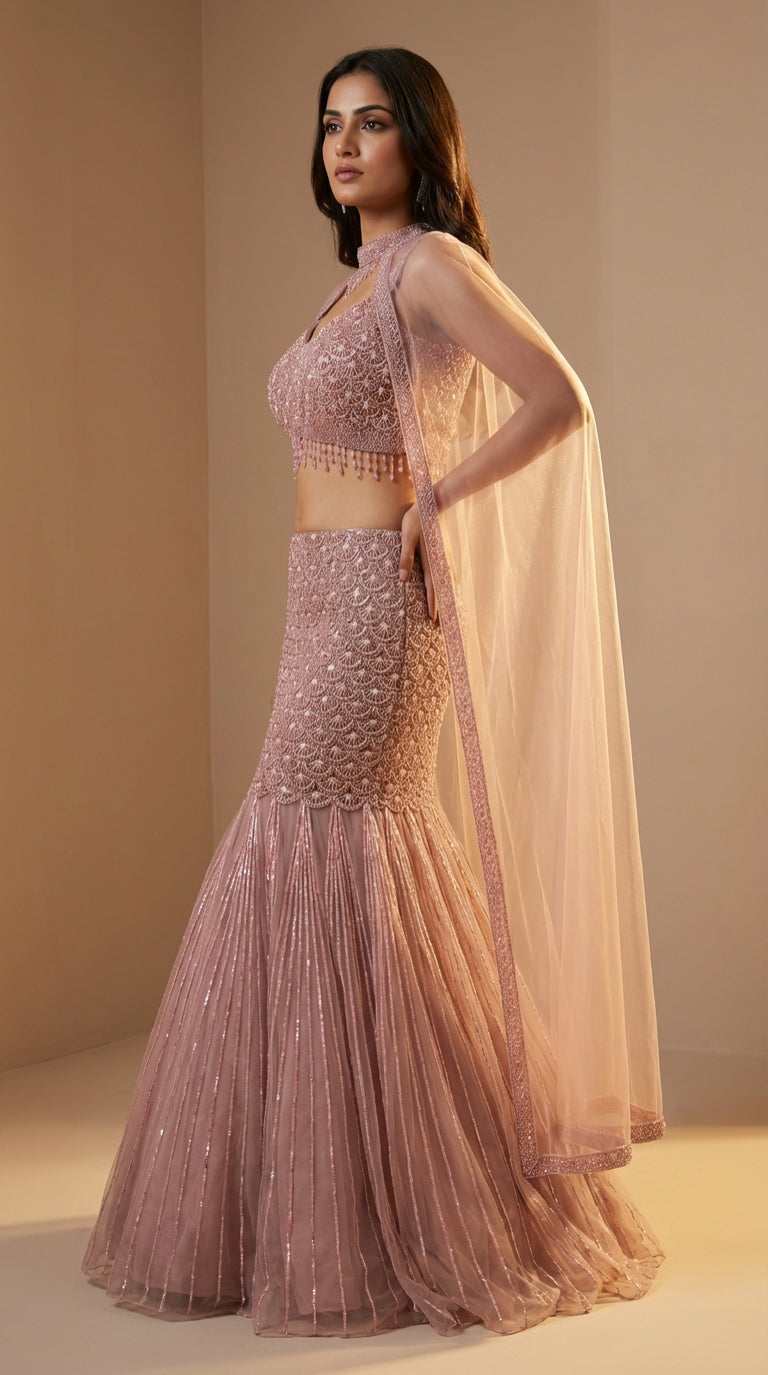 The Dusty Rose Scallop Mermaid Ensemble
