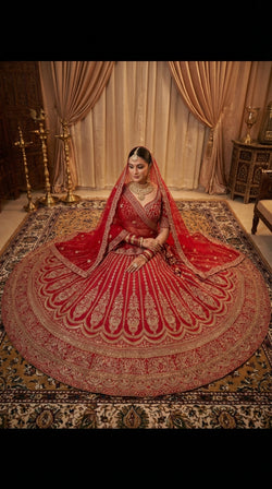 The Sultana Heritage Red Lehenga.