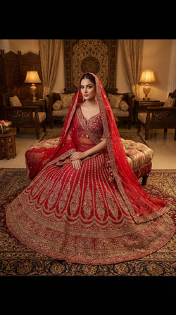 The Sultana Heritage Red Lehenga.
