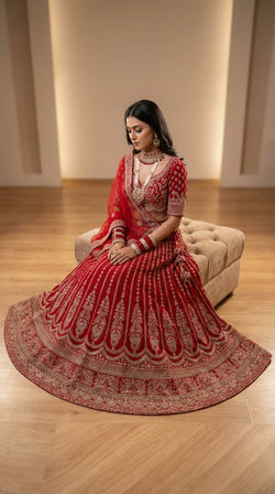 The Sultana Heritage Red Lehenga.